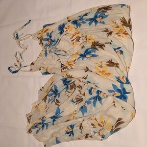 Forever 21 Cream and Blue Dress